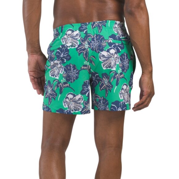 NEW SOUTHERN TIDE mens Beach Blooms Swim Trunks green 253 - Picture 2 of 3